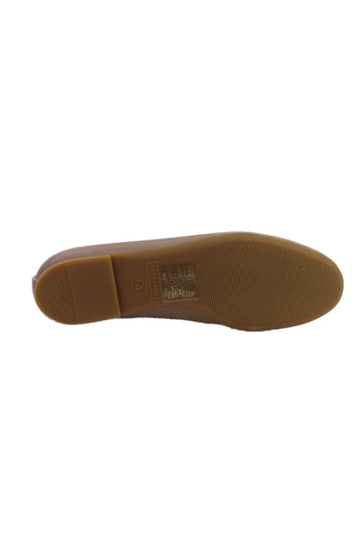 Everlane Womens Italian Leather Slip On Ballet Flats Shoes Tan Size 7.5
