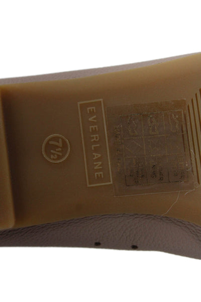 Everlane Womens Italian Leather Slip On Ballet Flats Shoes Tan Size 7.5