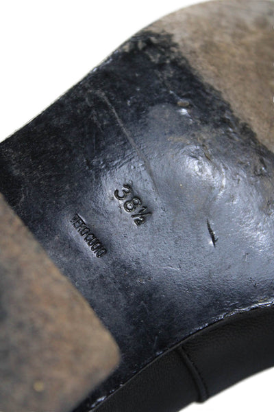 Alexander Wang Women's Pointed Toe Pull-On Leather Ankle Boots Black Size 38.5