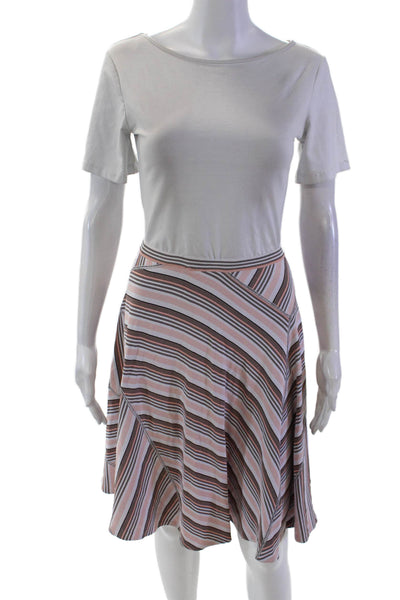 Alaia Womens Stretch Striped Square Neck Tank Top + Skirt Set Orange Size S