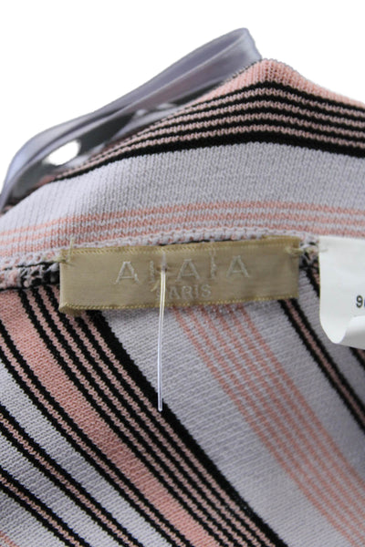 Alaia Womens Stretch Striped Square Neck Tank Top + Skirt Set Orange Size S