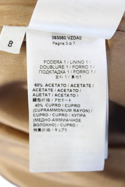 Tomas Maier Womens Wool Slip-On Zipped Skirt Beige Size 8