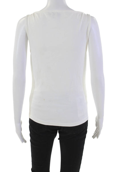 Anine Bing Womens Cotton Sleeveless Pullover Tank White Size M