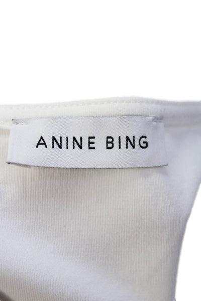 Anine Bing Womens Cotton Sleeveless Pullover Tank White Size M
