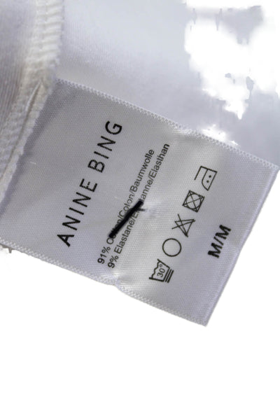 Anine Bing Womens Cotton Sleeveless Pullover Tank White Size M