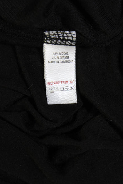 DKNY Womens Henley Neck Long Sleeve Jersey Knit Top Black Size XS