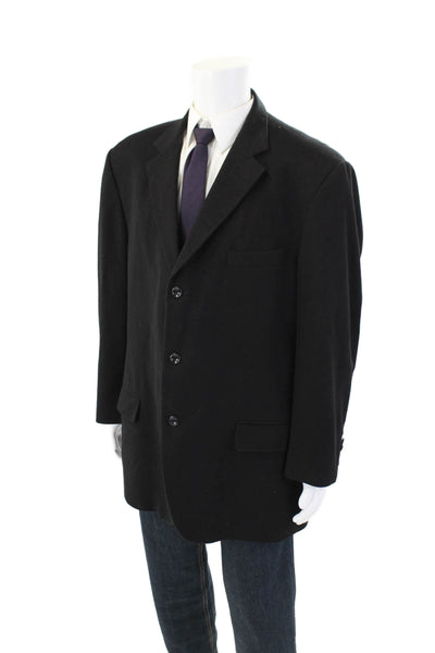 Arnold Brant Mens Wool Long Sleeve Buttoned Coat Black Size 42