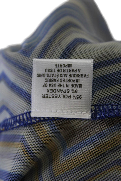 Misa Women's Round Neck Short Sleeves Cropped Top Multicolor Size XS