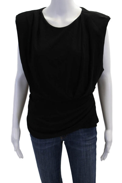 Simkhai Women's Round Neck Sleeveless Rouge Blouse Black Size M