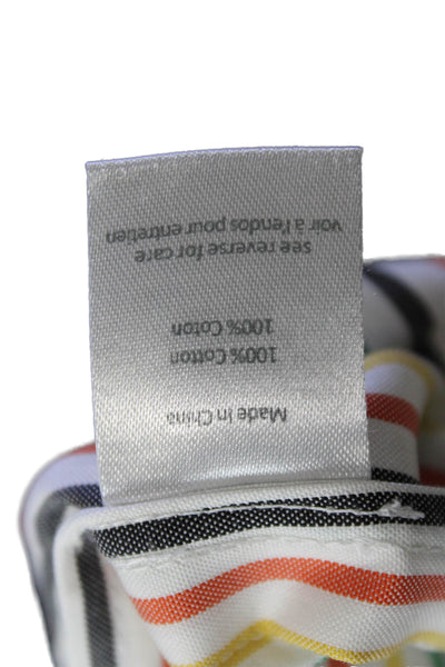 Caroline Constas Womens Cotton Striped Off-the-Shoulder Blouse Multicolor Size X