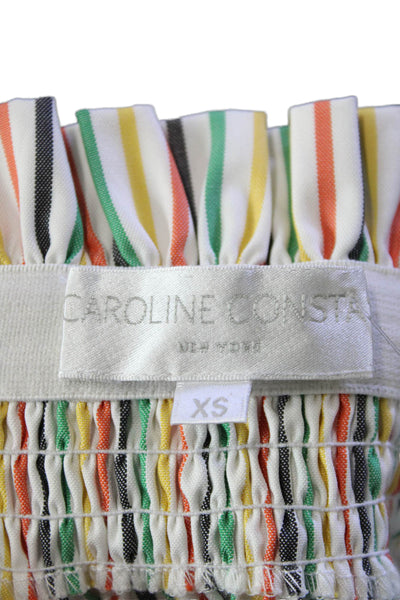 Caroline Constas Womens Cotton Striped Off-the-Shoulder Blouse Multicolor Size X