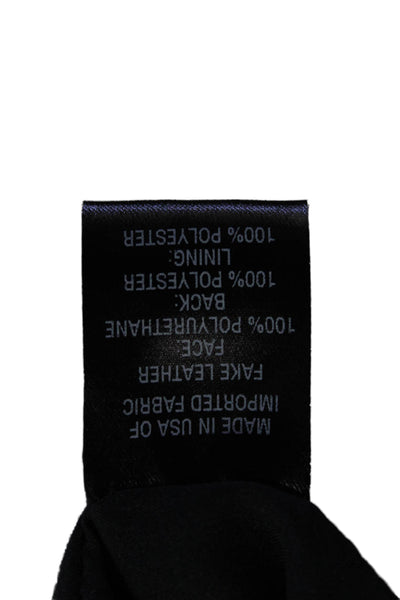 Drew Women's Square Neck Sleeveless Faux Leather Blouse Black Size XS