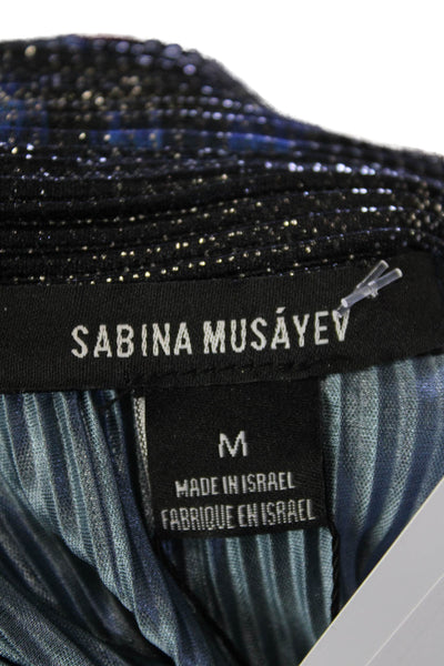 Sabina Musayev Women's Collared Sleeveless Tie Waist Thessaly Top Floral Size M