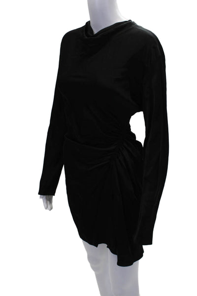 ALC Women's Round Neck Long Sleeves Cinch Mini Dress Black Size 6