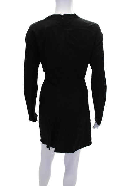 ALC Women's Round Neck Long Sleeves Cinch Mini Dress Black Size 6