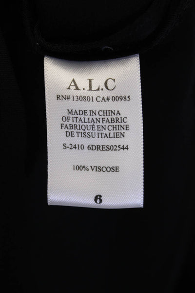 ALC Women's Round Neck Long Sleeves Cinch Mini Dress Black Size 6