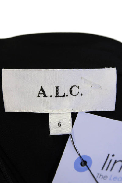 ALC Women's Round Neck Long Sleeves Cinch Mini Dress Black Size 6