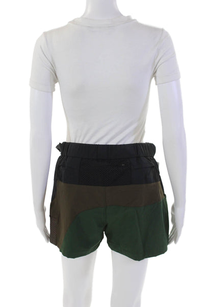 Outdoor Voices Womens Textured Lined Belt Buckle Skort Green Size S