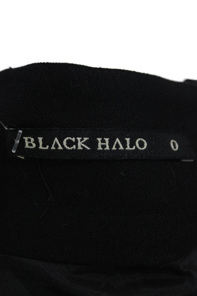 Black Halo Womens Back Zip Midi Pencil Skirt Black Size 0