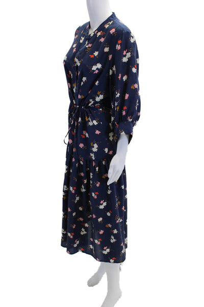 Apiece Apart Women's Cinch Waist Short Sleeves Button Down Floral Dress Size 6