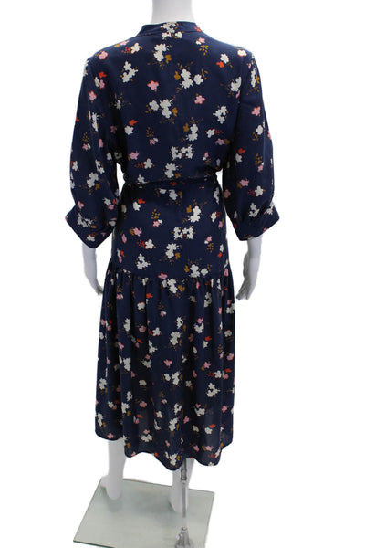Apiece Apart Women's Cinch Waist Short Sleeves Button Down Floral Dress Size 6