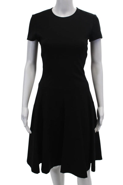 Magaschoni Collection Womens Zipped Short Sleeve Dress Black Size 0