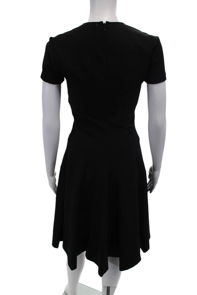 Magaschoni Collection Womens Zipped Short Sleeve Dress Black Size 0