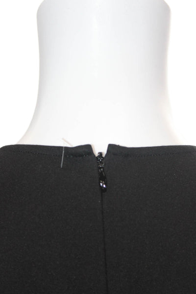 Magaschoni Collection Womens Zipped Short Sleeve Dress Black Size 0