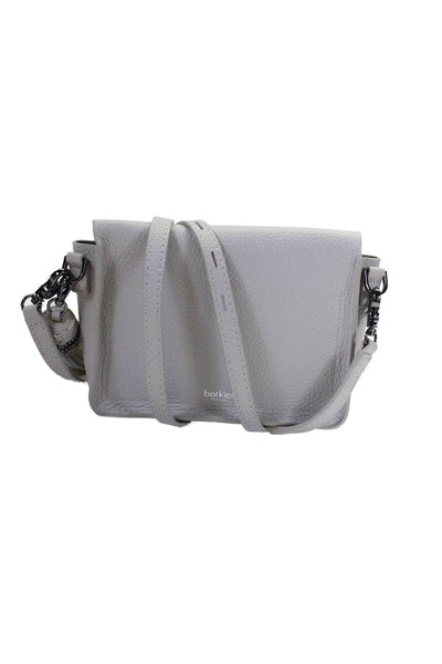 Botkier Womens Leather Turn Lock Tassel Charm Crossbody Bag Handbag Gray