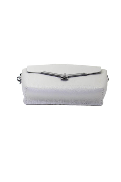 Botkier Womens Leather Turn Lock Tassel Charm Crossbody Bag Handbag Gray