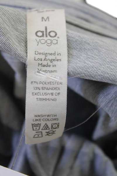 Alo Yoga Womens Full Zipper Mock Neck Sweatshirt Light Gray Size Medium