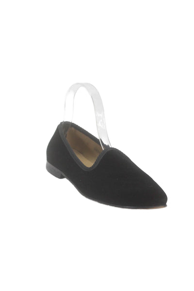 Del Toro Womens Velvet Slide On Casual Loafers Jet Black Size 8