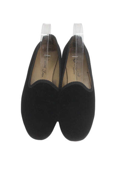 Del Toro Womens Velvet Slide On Casual Loafers Jet Black Size 8