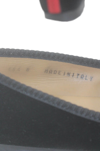 Del Toro Womens Velvet Slide On Casual Loafers Jet Black Size 8