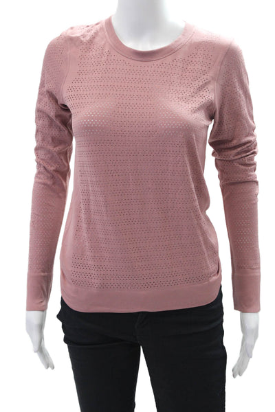 Lululemon Womens Activewear Long Sleeve Round Neck T-Shirt Pink Size 4