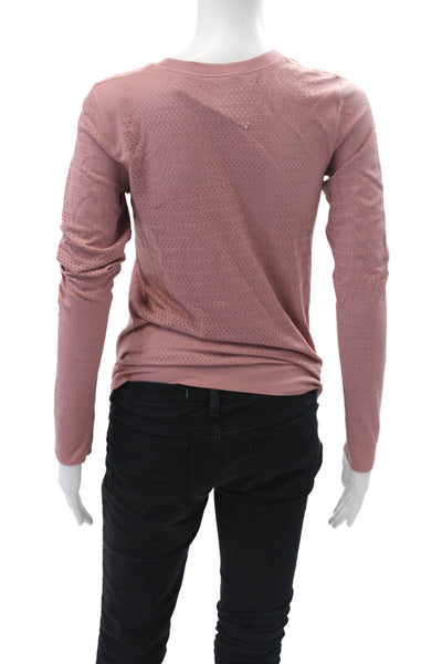 Lululemon Womens Activewear Long Sleeve Round Neck T-Shirt Pink Size 4
