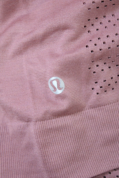 Lululemon Womens Activewear Long Sleeve Round Neck T-Shirt Pink Size 4