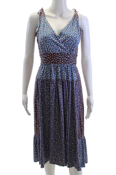 Marc By Marc Jacobs Womens Silk Printed V-neck Shift Dress Multicolor Size S