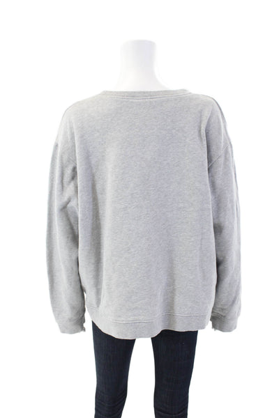 Kule Womens Long Sleeve Scoop Neck Pickle Ball Club Sweatshirt Gray Size 2XL