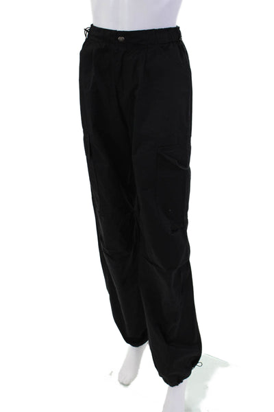 Absolu Womens High Rise Zip Up Cargo Pants Black Cotton Size EUR 34