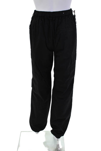 Absolu Womens High Rise Zip Up Cargo Pants Black Cotton Size EUR 34