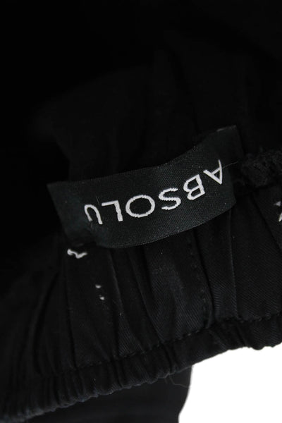 Absolu Womens High Rise Zip Up Cargo Pants Black Cotton Size EUR 34
