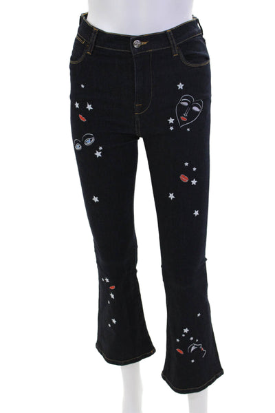 Vivetta Womens High Rise Dark Wash Flare Leg Jeans Blue Cotton Size EUR 38