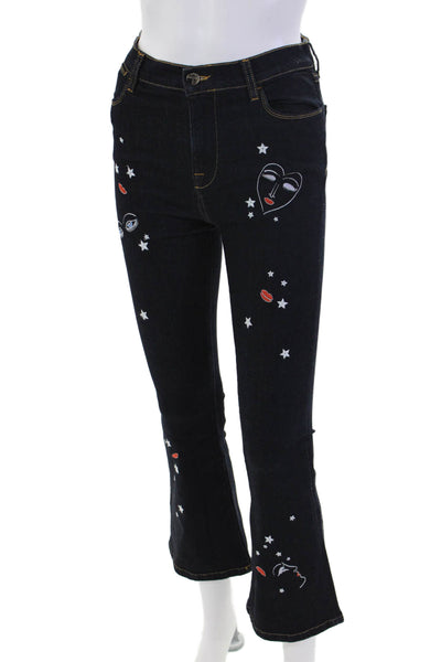 Vivetta Womens High Rise Dark Wash Flare Leg Jeans Blue Cotton Size EUR 38
