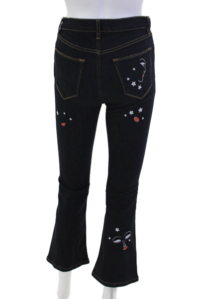 Vivetta Womens High Rise Dark Wash Flare Leg Jeans Blue Cotton Size EUR 38