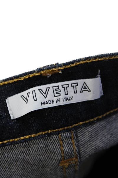 Vivetta Womens High Rise Dark Wash Flare Leg Jeans Blue Cotton Size EUR 38
