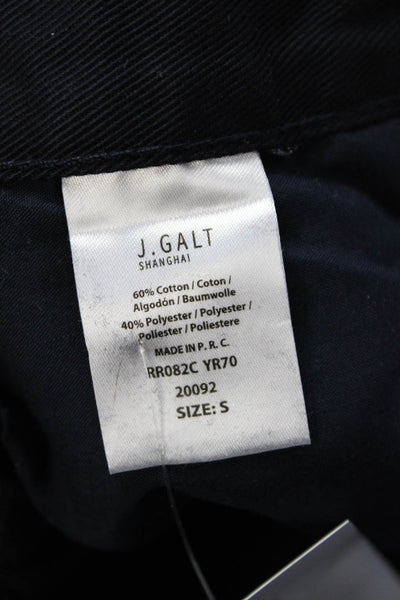 J. Galt Womens Slim High Waist Zip Up Shorts Navy Blue Cotton Size 28
