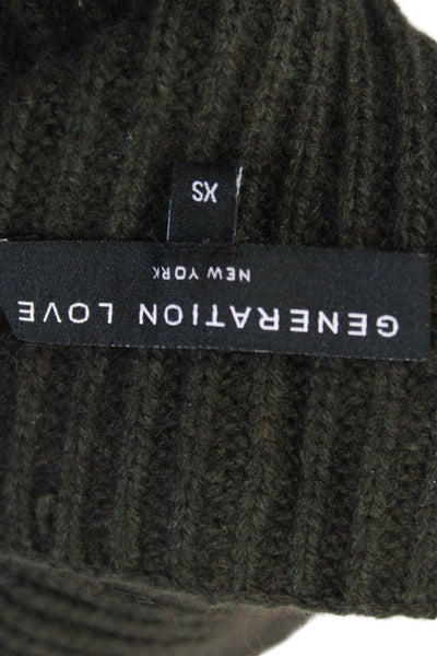 Generation Love Womens Long Sleeves Turtleneck Sweater Gray Wool Size Extra Smal