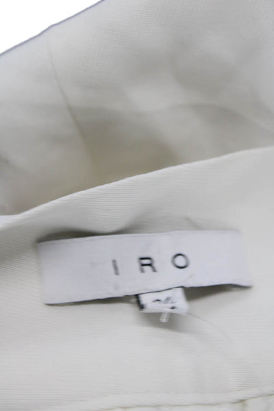 IRO Womens Belted Four Pocket Rounded Hem High-Rise Shorts White Size 34