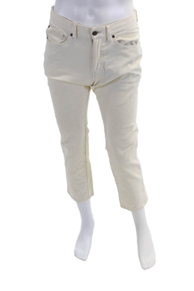 Peter Millar Mens Corduroy 5 Pocket Straight Leg Casual Pants Cream Size 30